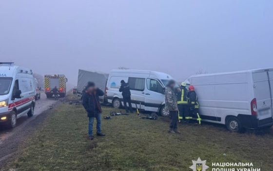 ДТП під Криничним: після зіткнення двох мікроавтобусів перекрито рух (фото) «фото»